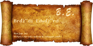 Bródi Edvárd névjegykártya